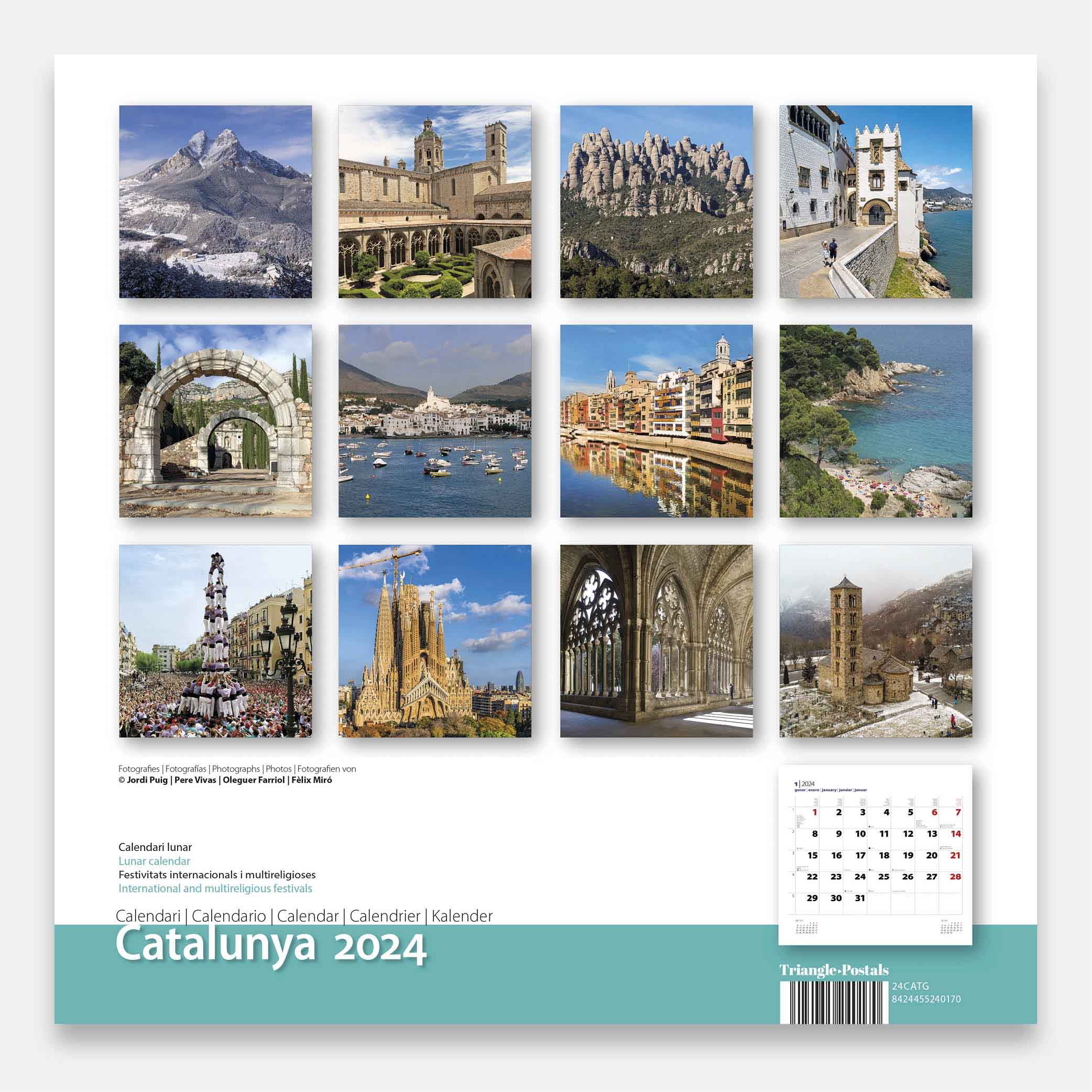 Catalogne 24catg2 calendario pared 2024 catalunya cataluna catalonia