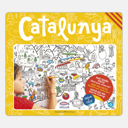 Carte de la Catalogne à colorier cob mco c catalunya
