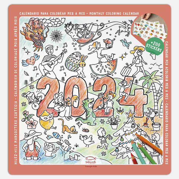 Calendario para colorear 2024 cob 24colg calendari colorejar