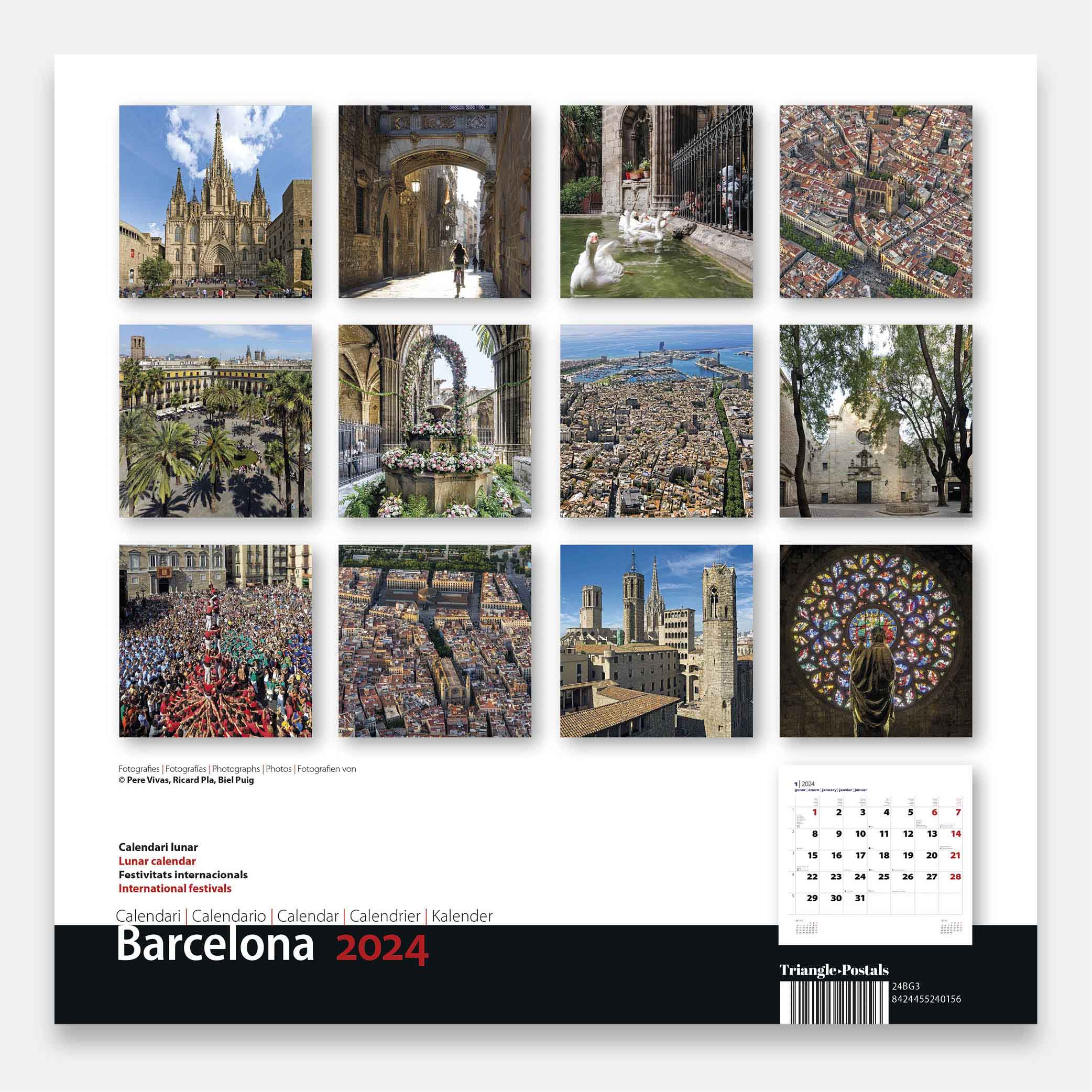 Barcelone. Ciutat Vella 24bg32 calendario pared 2024 barcelona