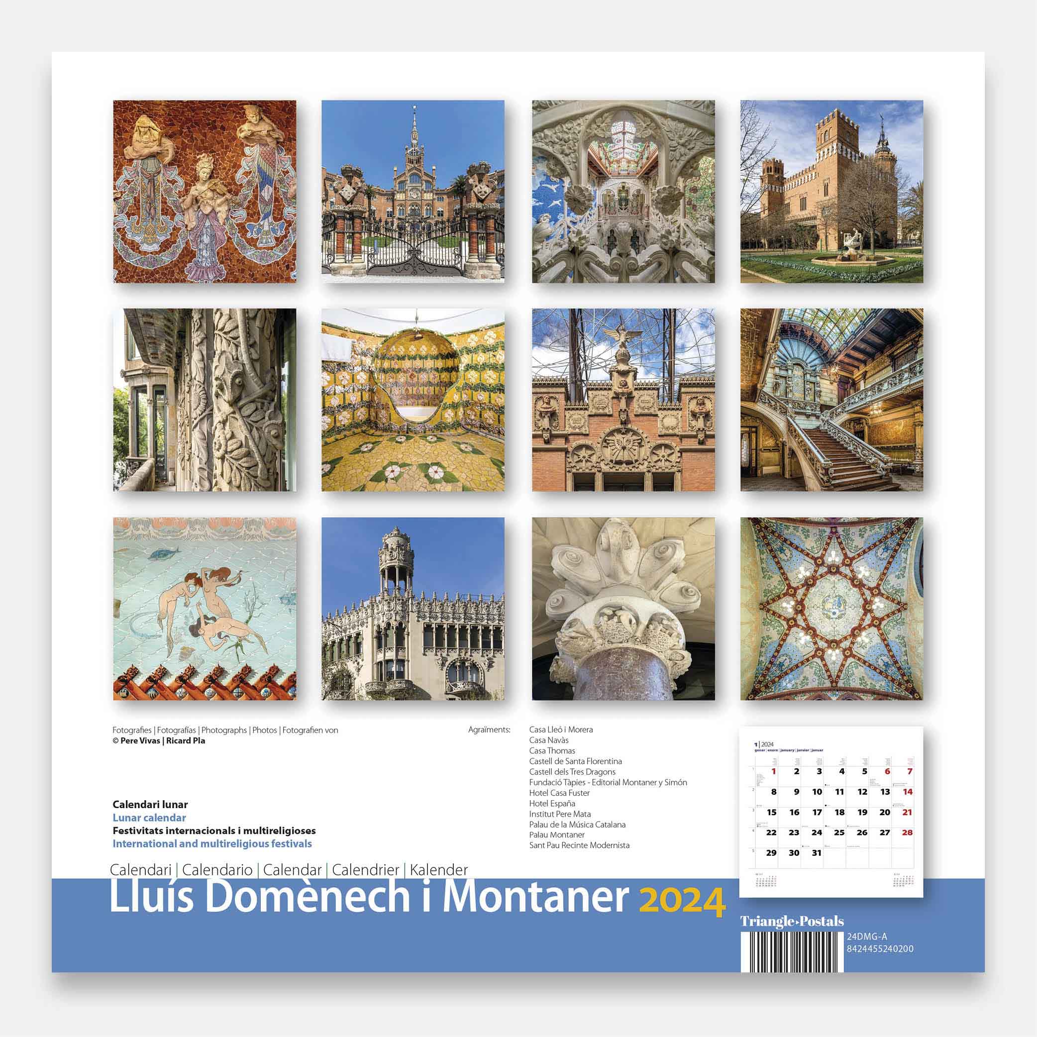 Lluís Domènech i Montaner (A) 24dmg1a2 calendario pared 2024 lluis domenech