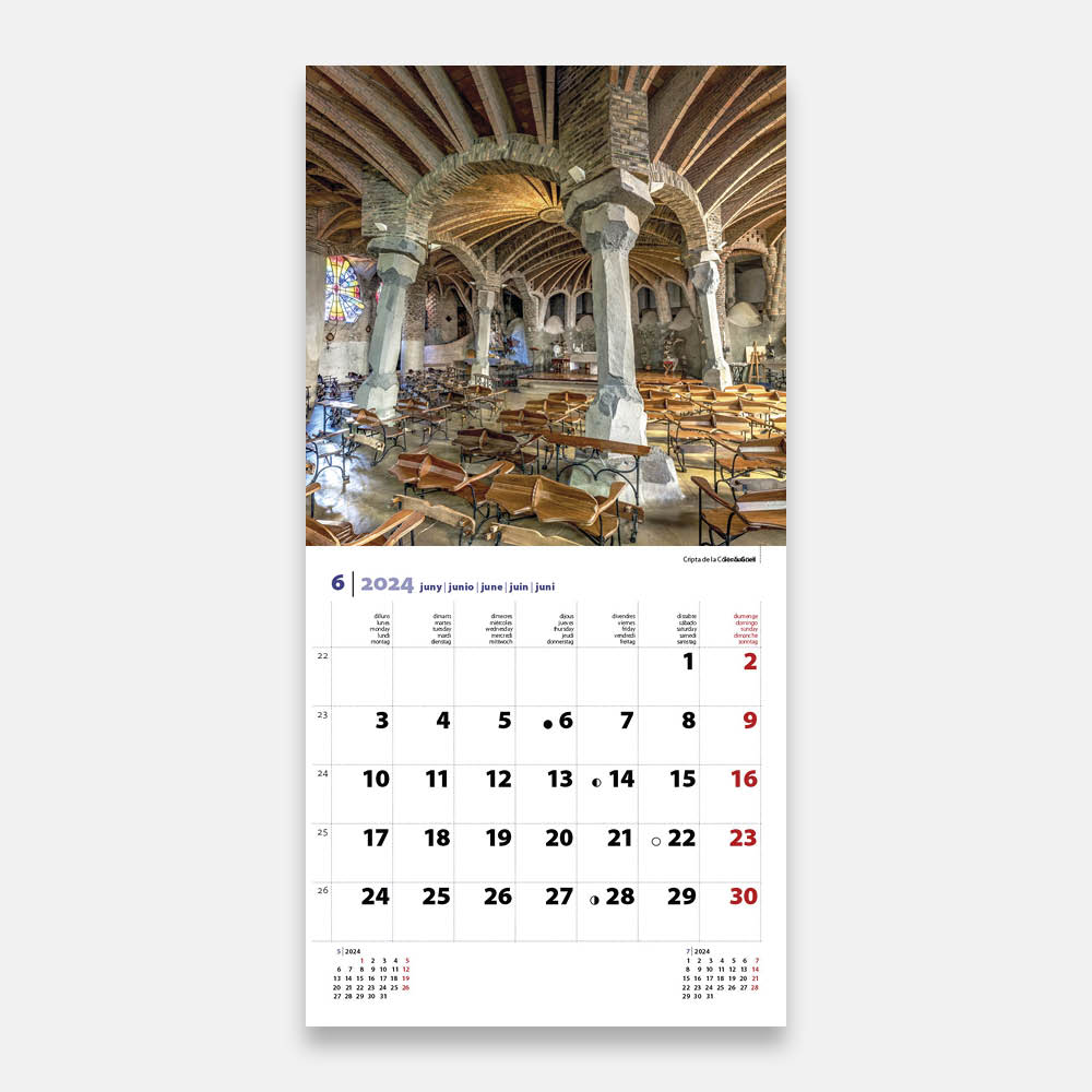 Calendari Gaudí (Park Güell) 24g2 a3 calendario pared 2024 gaudi guell