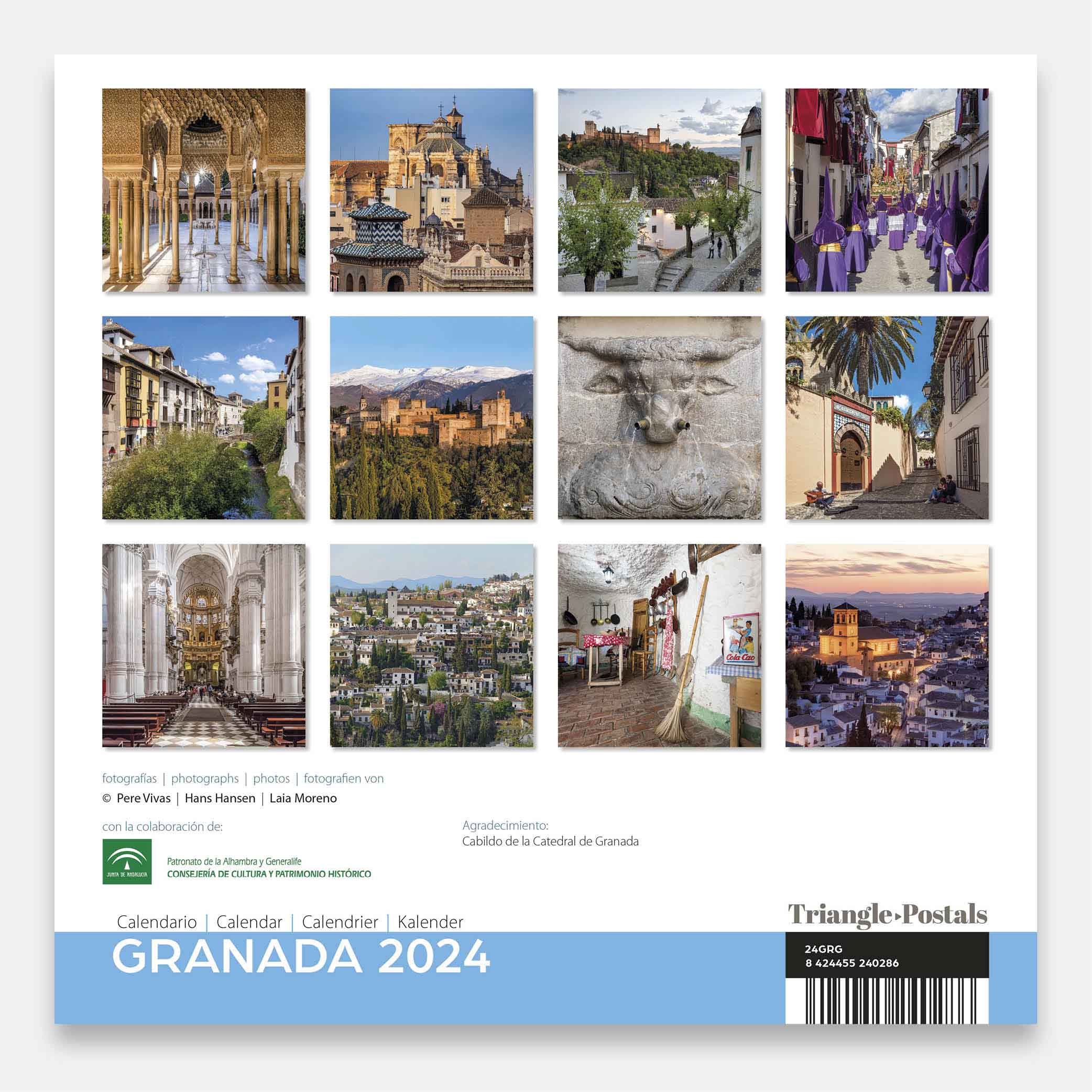 Granada and Alhambra 24grg2 calendario pared 2024 granada