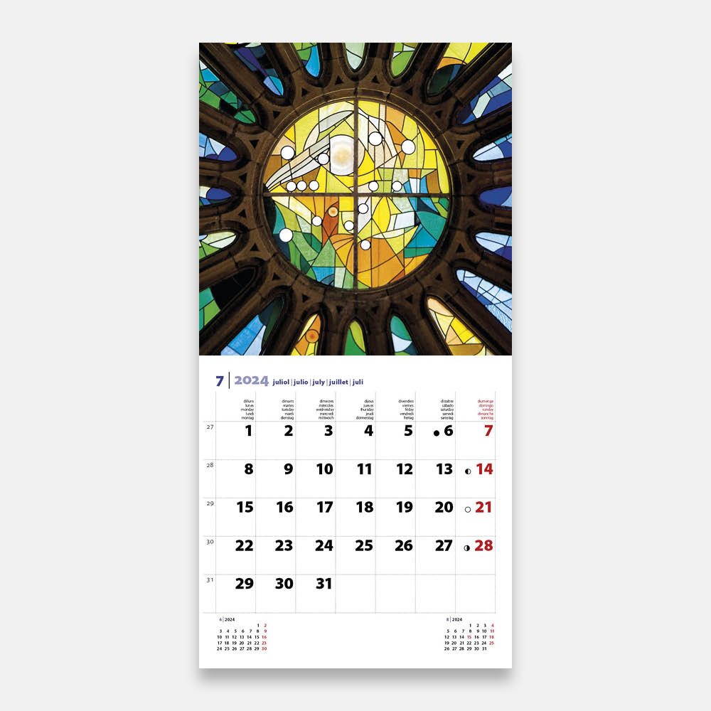 Calendari Basílica de la Sagrada Família (Vitralls) 24sf23 calendario pared 2024 sagrada familia gaudi