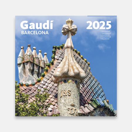 Calendario 2025 Gaudí - Casa Batlló. Algunas de las mas hermosas construcciones que el maestro Antoni Gaudí realizó en Barcelona están recogidas en este calendario que