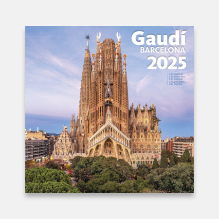 Calendario 2025 Gaudí (Sagrada Família). Algunas de las mas hermosas construcciones que el maestro Antoni Gaudí realizó en Barcelona están recogidas en este calendario que