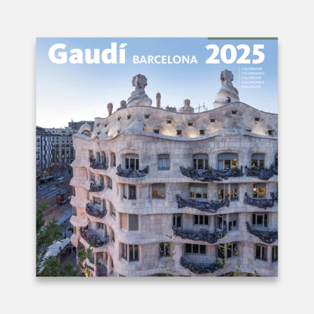 Calendario 2025 Gaudí (Pedrera). Algunas de las mas hermosas construcciones que el maestro Antoni Gaudí realizó en Barcelona están recogidas en este calendario que