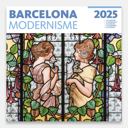 Calendario 2025 Modernismo. Déjate seducir por las fabulosas obras de este movimiento artístico que en Barcelona tuvo una extraordinaria acogida. 12 cuidadas imágenes que llenaran tus paredes de belleza y color.