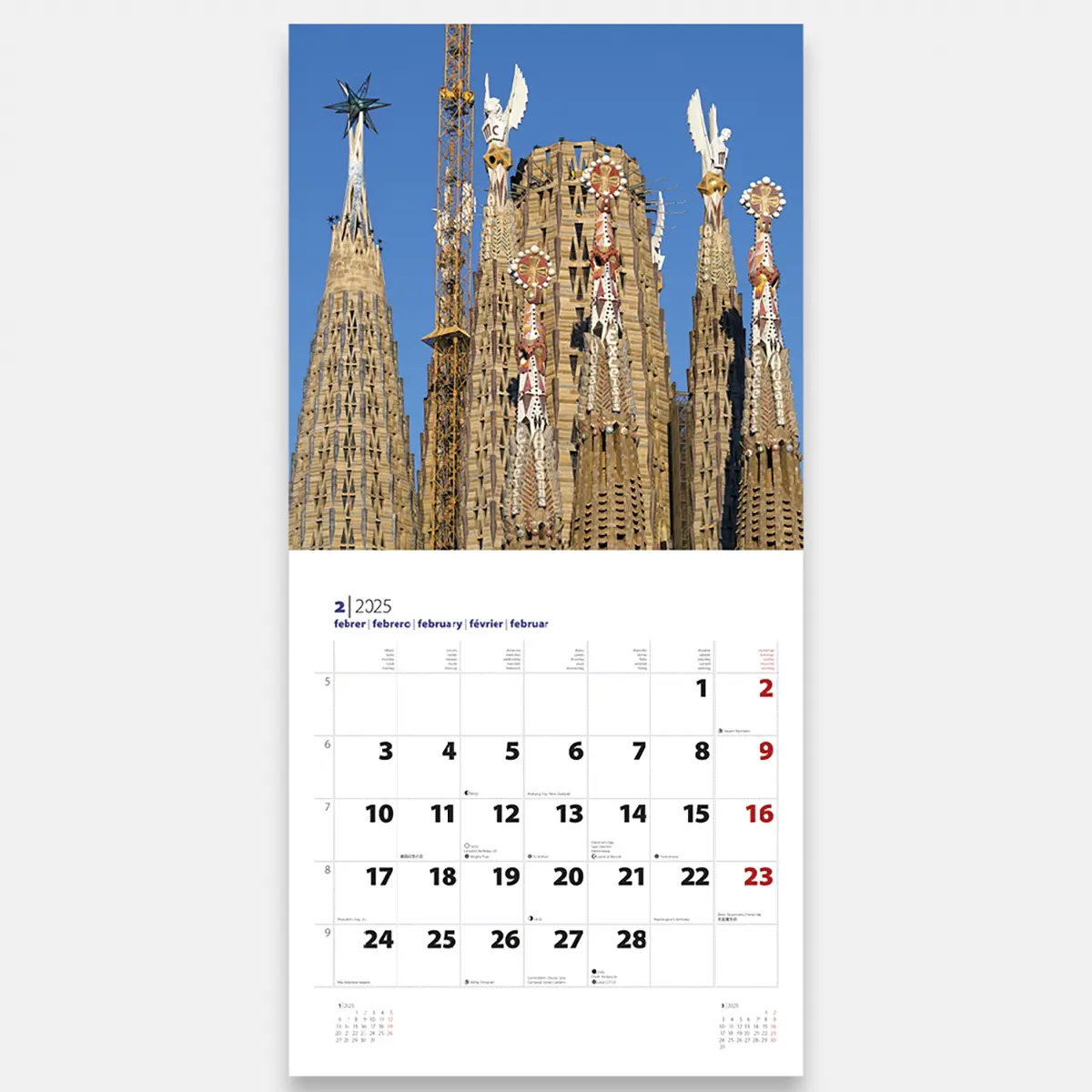 Calendrier 2025 Basílica de la Sagrada Família 25sfg24 calendario pared 2025 gaudi sagrada familia