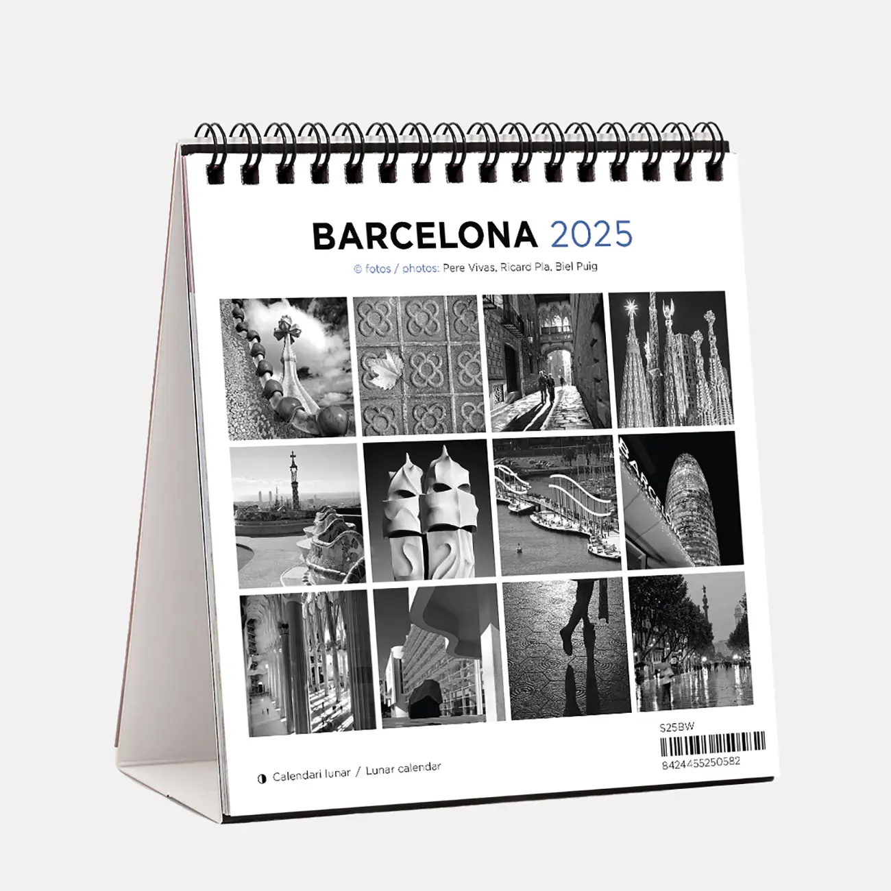 Calendrier 2025 Barcelone Noir et blanc s25bw d calendario sobremesa 2025 barcelona