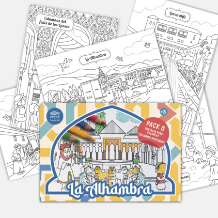 Postcard pack for painting cob ppco ale alhambra granada infantil