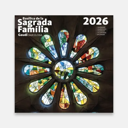 Calendrier 2026 S. Família. Découvrez les vitraux qui font de la Sagrada Família un lieu où la lumière se transforme en art. Les changements de couleurs qui inondent l'intérieur de l'église et modifient la perception de l'espace vous plongeront dans la magie créative d'Antoni Gaudí.