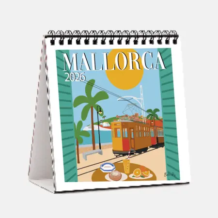 Calendrier 2026 Dessus de table carré Mallorca - Belén Pez. Plongez dans l'un des joyaux de la Méditerranée et découvrez les plages