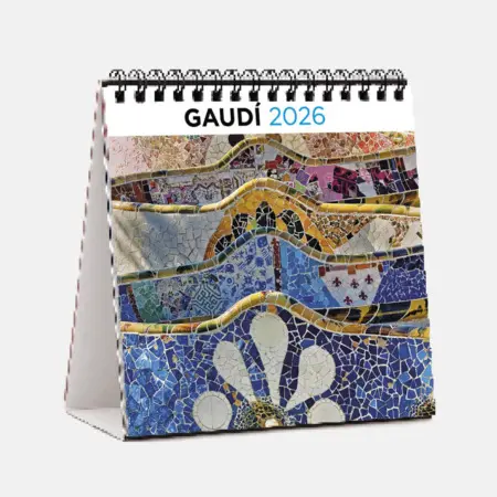 Calendrier 2026 Dessus de table carré Gaudí.