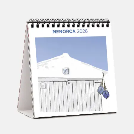 Calendrier 2026 Dessus de table carré Menorca Bleu.