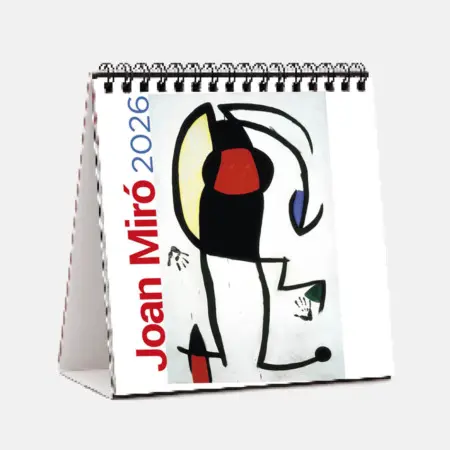 Calendrier 2026 Dessus de table carré Miró - Palma. Un calendrier pratique avec 12 images d'œuvres de l'artiste exposées à la Fundació Pilar i Joan Miró à Majorque