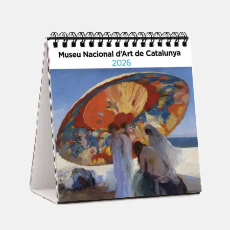 Calendrier 2026 Dessus de table carré MNAC. Le Palau Nacional est le siège du Museu Nacional d'Art de Catalunya. Découvrez sa fabuleuse architecture et quelques-unes des œuvres qui composent sa vaste collection