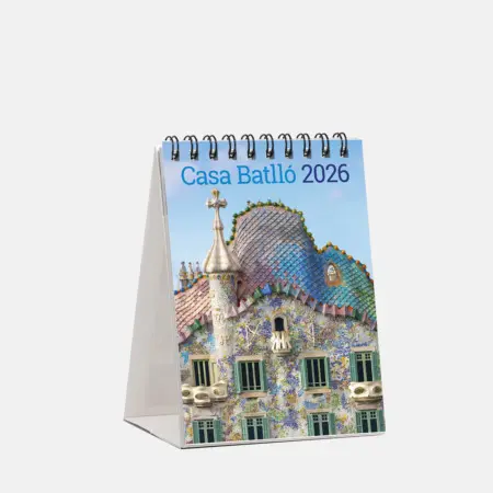 Calendrier 2026 Mini Table Casa Batlló. Explorez l'œuvre d'Antoni Gaudí grâce à cette sélection de photographies qui vous fera découvrir les principales créations du génial architecte.