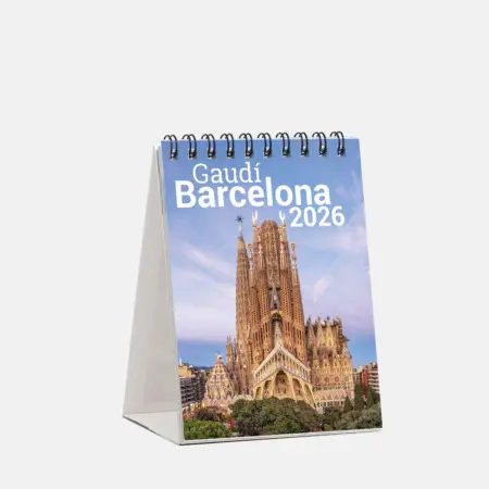 Calendrier 2026 Mini Table Gaudí. Laissez-vous impressionner par l'œuvre de Gaudí à travers les images que nous avons sélectionnées pour vous rapprocher de son exceptionnelle architecture.