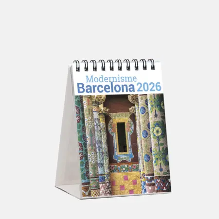 Calendrier 2026 Mini Table Modernisme. Laissez-vous séduire par les fabuleuses œuvres de ce mouvement artistique qui a connu un succès extraordinaire à Barcelone. Des images soignées qui rempliront vos murs de beauté et de couleurs.